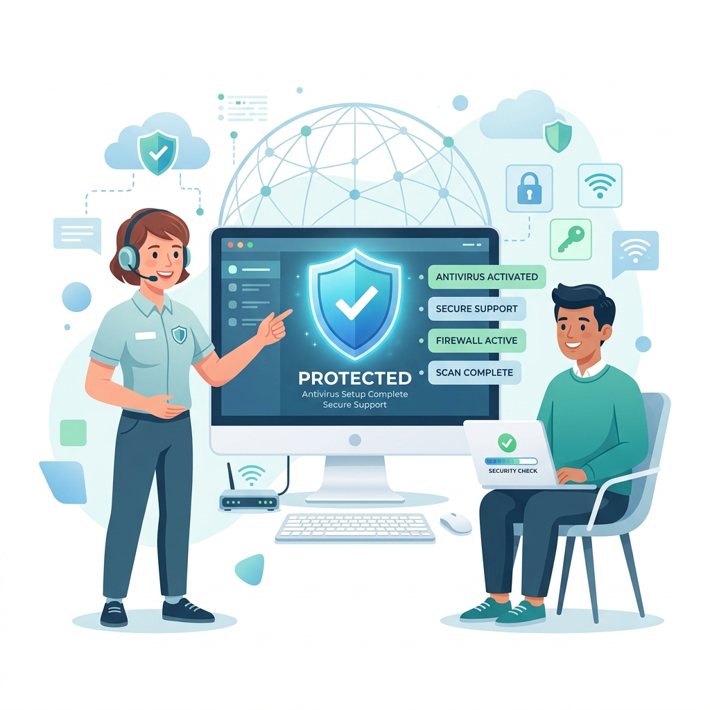 Antivirus Setup Assistance Graphic
